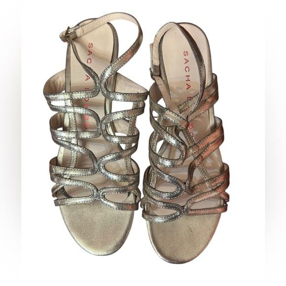 Sacha London metallic gold strappy sandals size 8.5 - Picture 1 of 11